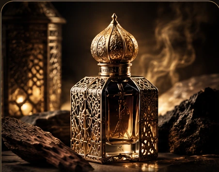 Luxury Arabian perfume presentation